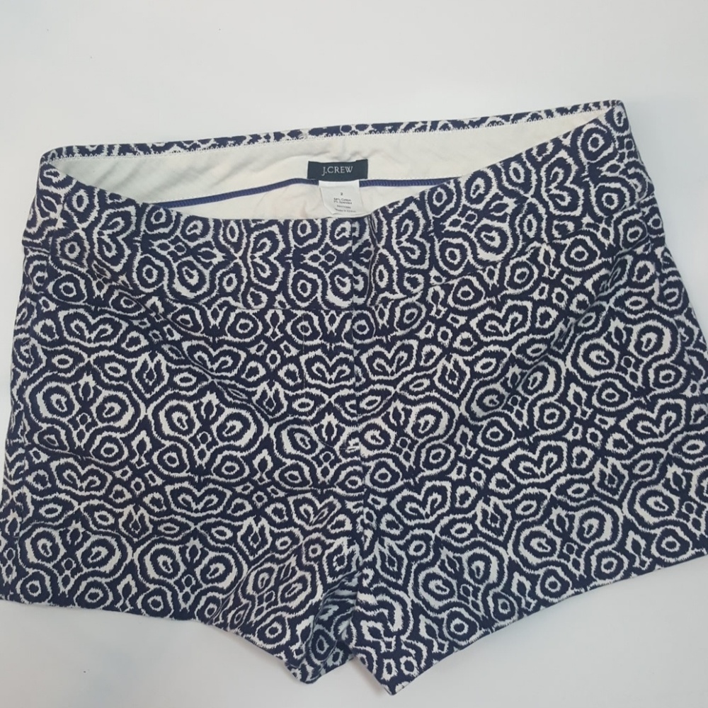 blue and white shorts